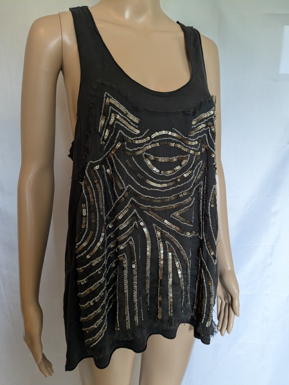Vintage Y2K Kimchi Blue Beaded Overlay Racerback Tank Top Urban Outfitters Large